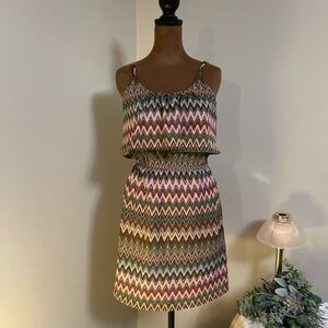 Zigzag Pattern Sleeveless Dress